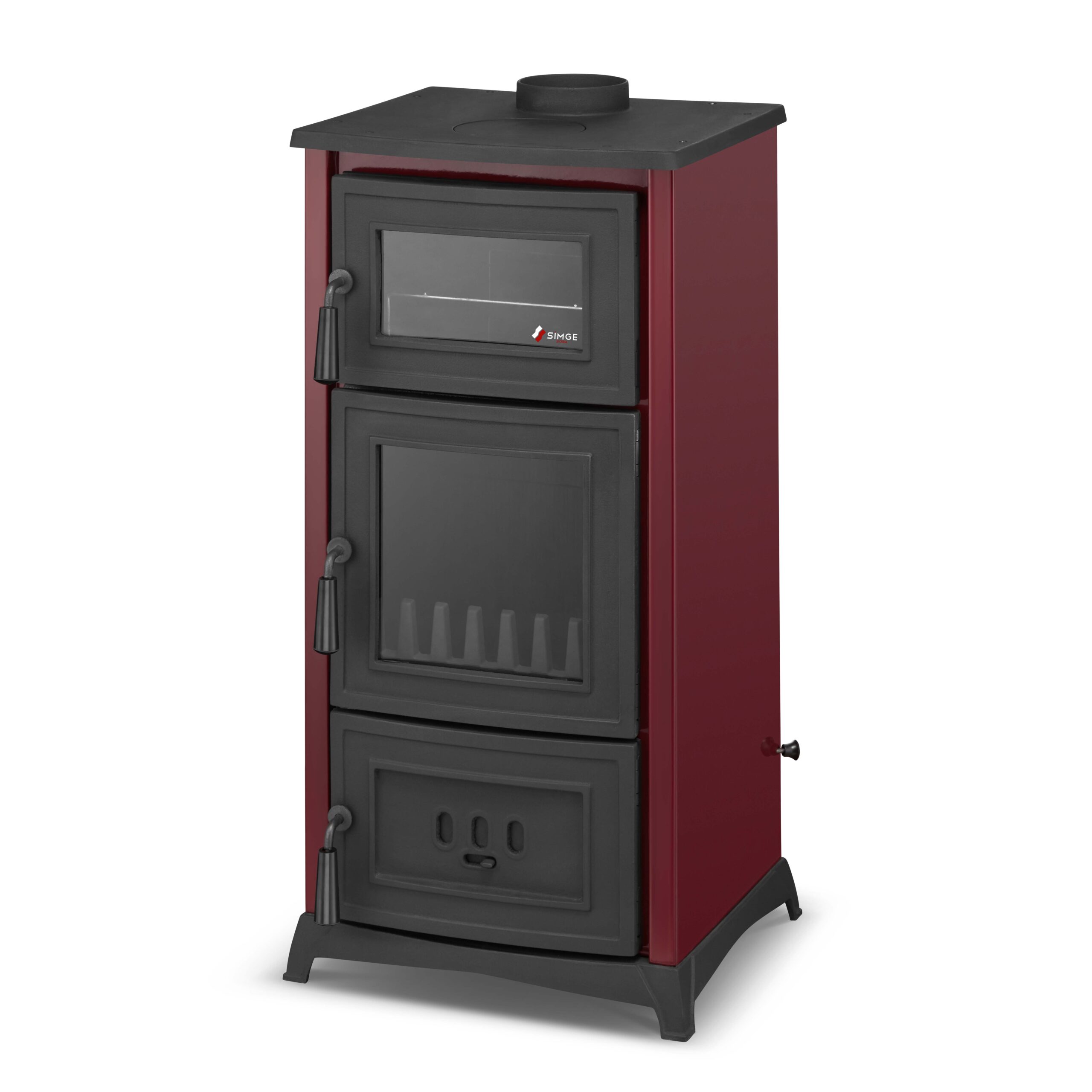 -2- 901 PISA wood stove with oven burgundy
